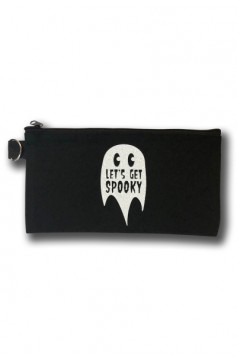 LETS GET SPOOKY Glitter Ghost Zippered MINI Bag